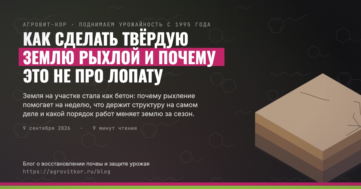 Как сделать твёрдую землю рыхлой и почему это не про лопату — иллюстрация к статье блога АГРОВИТ-КОР