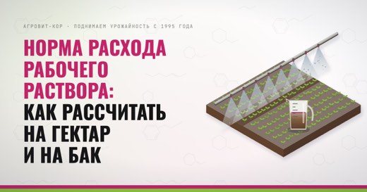 Норма расхода рабочего раствора: как рассчитать на гектар и на бак — иллюстрация к статье блога АГРОВИТ-КОР