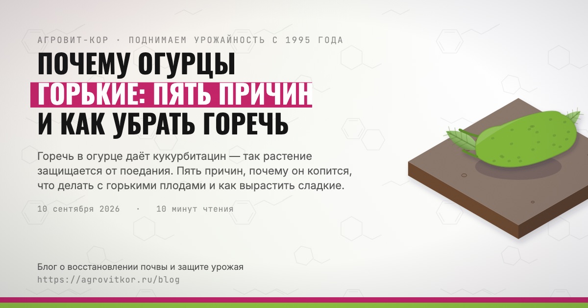 Почему огурцы горькие: пять причин и как убрать горечь — иллюстрация к статье блога АГРОВИТ-КОР