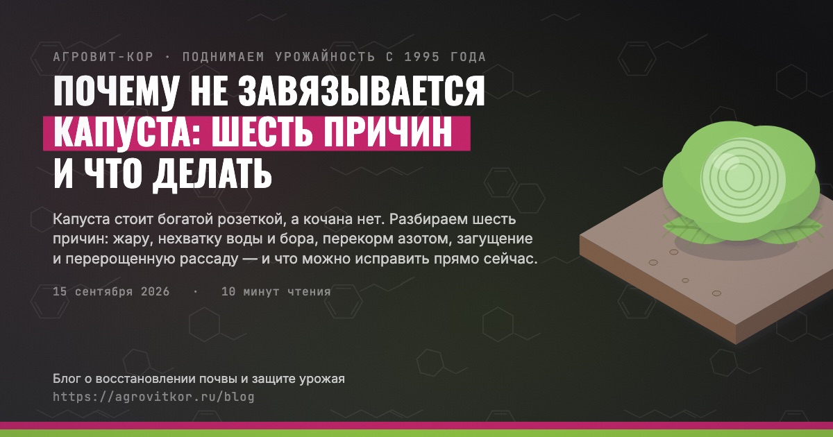 Почему не завязывается капуста: шесть причин и что делать — иллюстрация к статье блога АГРОВИТ-КОР