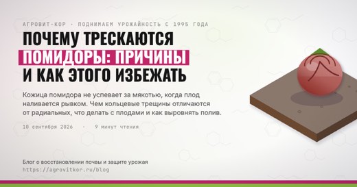 Почему трескаются помидоры: причины и как этого избежать — иллюстрация к статье блога АГРОВИТ-КОР
