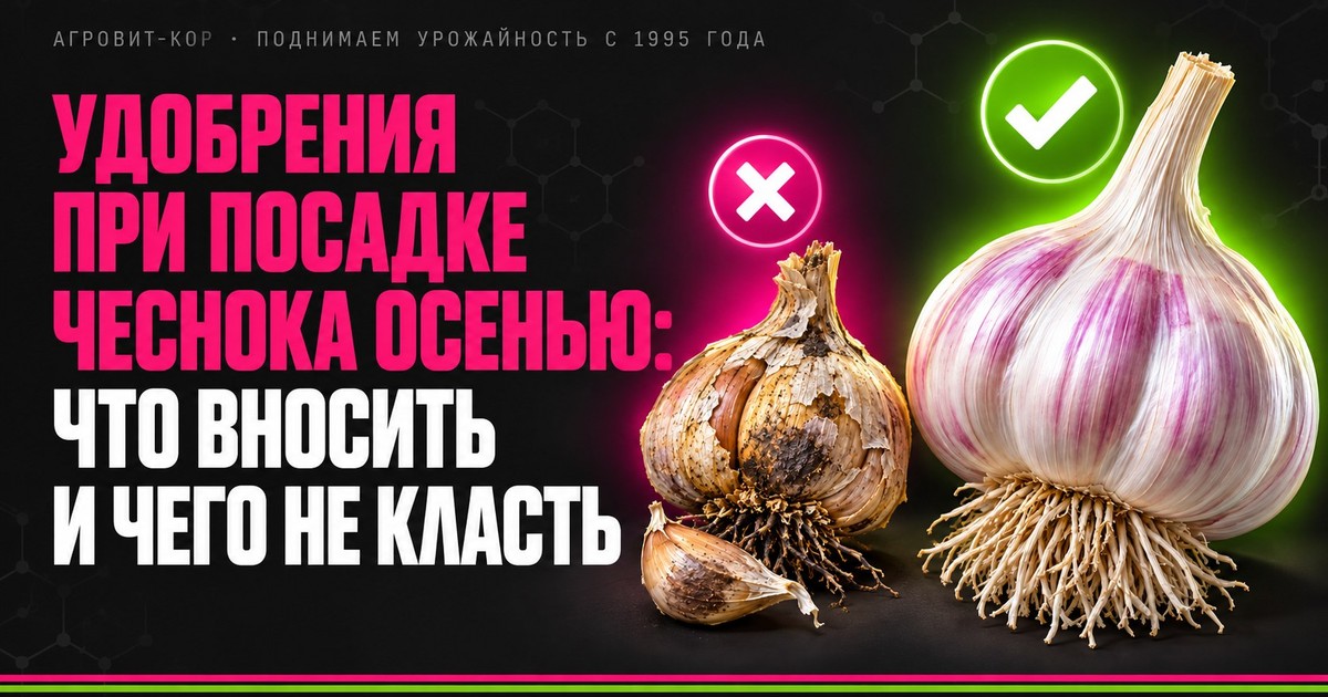 Удобрения при посадке чеснока осенью: что вносить и чего не класть — иллюстрация к статье блога АГРОВИТ-КОР