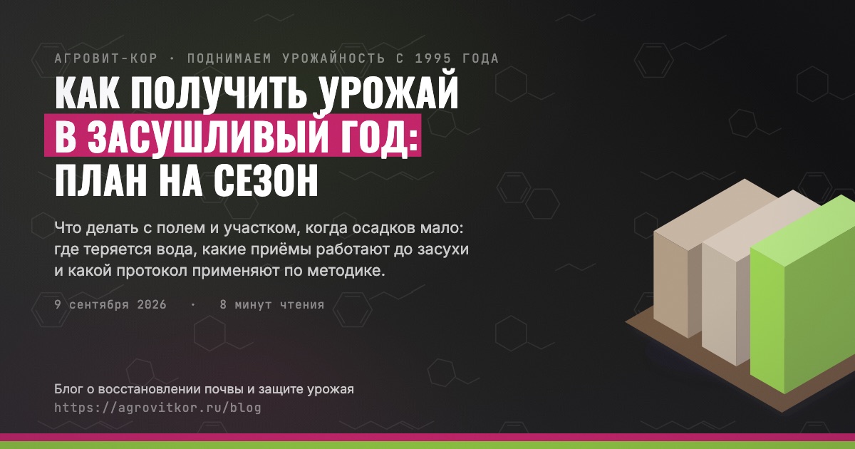 Как получить урожай в засушливый год: план на сезон — иллюстрация к статье блога АГРОВИТ-КОР