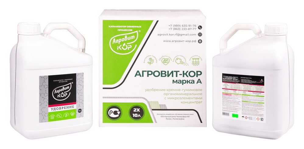 Коробка и две канистры АГРОВИТ-КОР — стандартная поставка